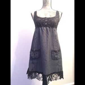 Free People lace tweed racerback dress; Size 4